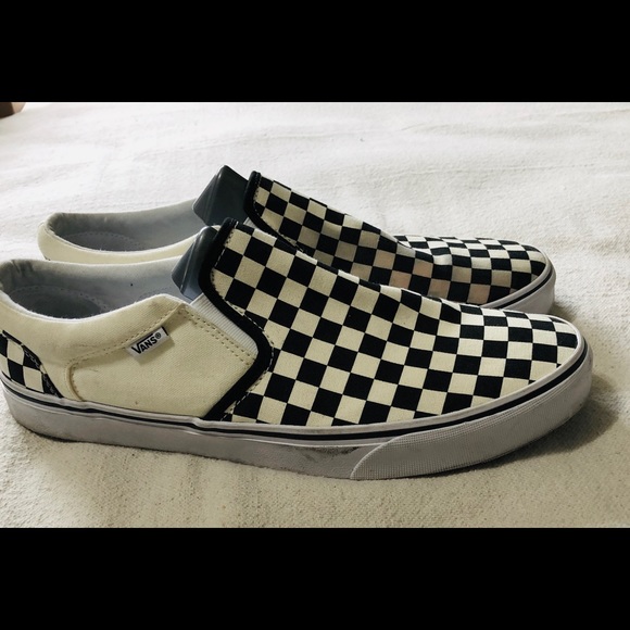 Vans White Checkered Poshmark ShoesLow Black Slip Off On qSMVUzGp